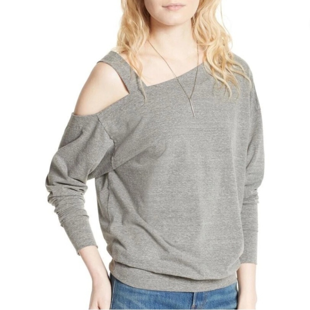 We The Free Heather Gray Off-Shoulder Top in size M